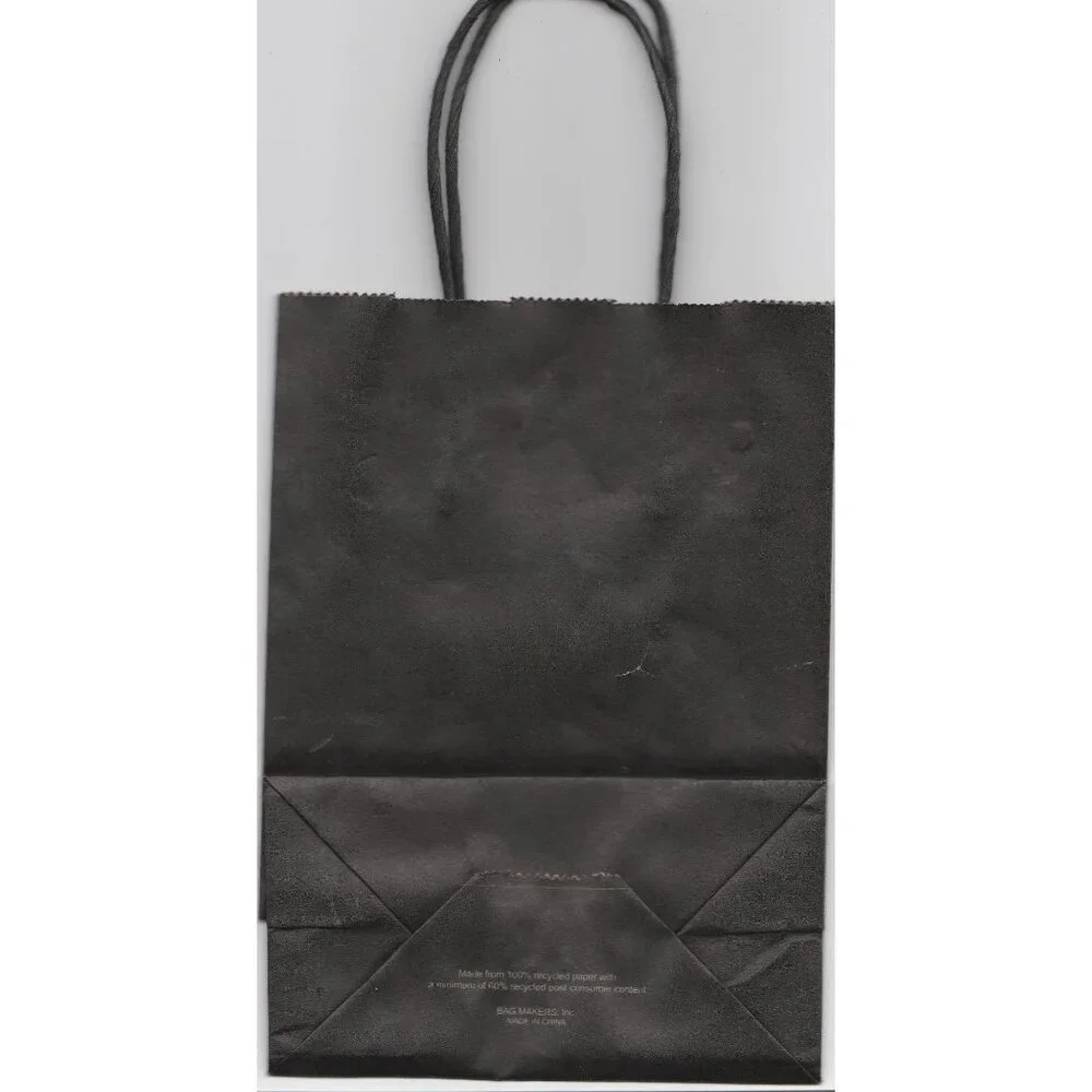 Golden Leaf Black Paper Gift Bag Marijuana Gold Foil Logo Handles Colorado Pot